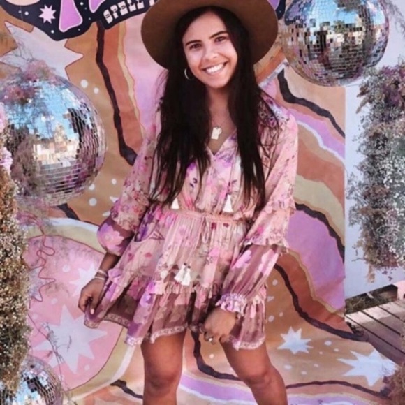 New In SALE!Frilly Pretty In PinkFloral Boho Dress - Picture 5 of 8